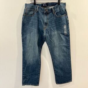 Gap Mens Straight Leg Jeans 36x30 Dark Wash Denim Mid Rise